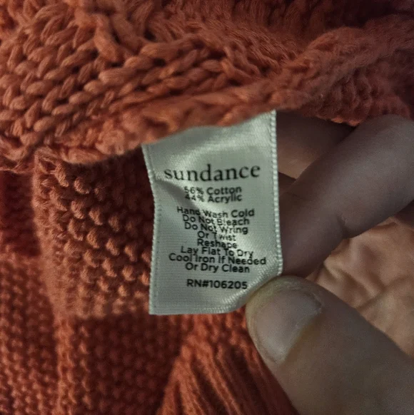 NWT Sundance Boho Coral Kenzie Cable Knit Sweater Vest Tank Cotton Blend L - Picture 6 of 7